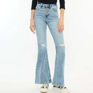 KanCan 11 (29) Petite Dixie Ultra High Rise Flare Women’s Jeans Tiny Flaw